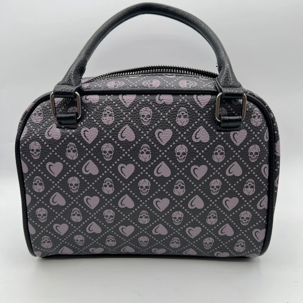 Ed Hardy Rhinestone Skull Satchel Bag Black Pink Y2K  NWT